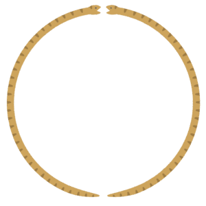 ヘビの丸フレーム素材のフリーイラスト Clip art of snake circle frame