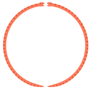 ヘビの丸フレーム素材のフリーイラスト Clip art of snake circle frame