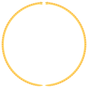 ヘビの丸フレーム素材のフリーイラスト Clip art of snake circle frame