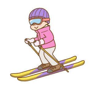 スキーをする人のフリーイラスト Clip art of ski