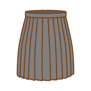 ヒダつきのスカートのフリーイラスト Clip art of pleats-skirt