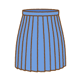 ヒダつきのスカートのフリーイラスト Clip art of pleats-skirt