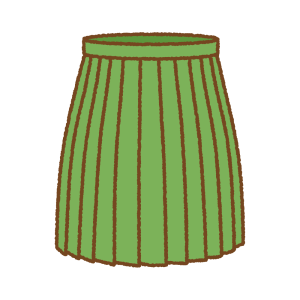 ヒダつきのスカートのフリーイラスト Clip art of pleats-skirt