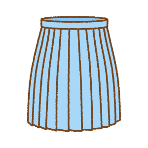 ヒダつきのスカートのフリーイラスト Clip art of pleats-skirt