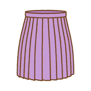 ヒダつきのスカートのフリーイラスト Clip art of pleats-skirt