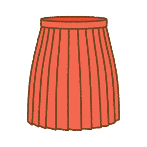 ヒダつきのスカートのフリーイラスト Clip art of pleats-skirt