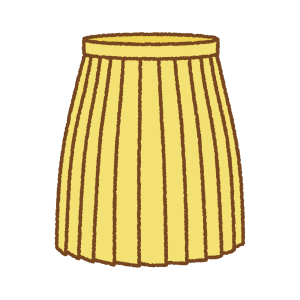 ヒダつきのスカートのフリーイラスト Clip art of pleats-skirt