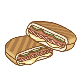 キューバサンドのフリーイラスト Clip art of cuban-sandwitch