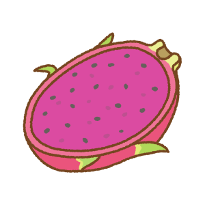 ドラゴンフルーツのフリーイラスト Clip art of pitaya fruits