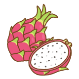 ドラゴンフルーツのフリーイラスト Clip art of pitaya fruits