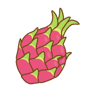 ドラゴンフルーツのフリーイラスト Clip art of pitaya fruits