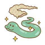 脱皮したヘビのフリーイラスト Clip art of snake molting