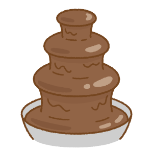 チョコレートファウンテンのフリーイラスト Clip art of chocolate-fountain