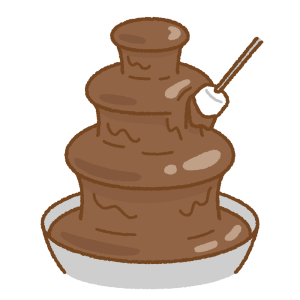 チョコレートファウンテンのフリーイラスト Clip art of chocolate-fountain