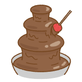 チョコレートファウンテンのフリーイラスト Clip art of chocolate-fountain