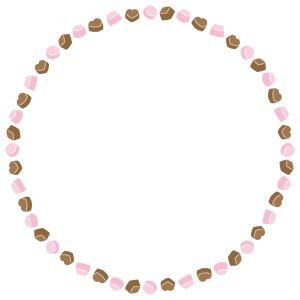 チョコレートの丸フレーム素材のフリーイラスト Clip art of chocolate circle frame