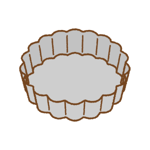 小さいタルト型のフリーイラスト Clip art of small tart-mold