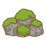 苔が生えた岩のイラスト