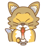 ロウソクを持ったキツネのフリーイラスト Clip art of Fox with a candle