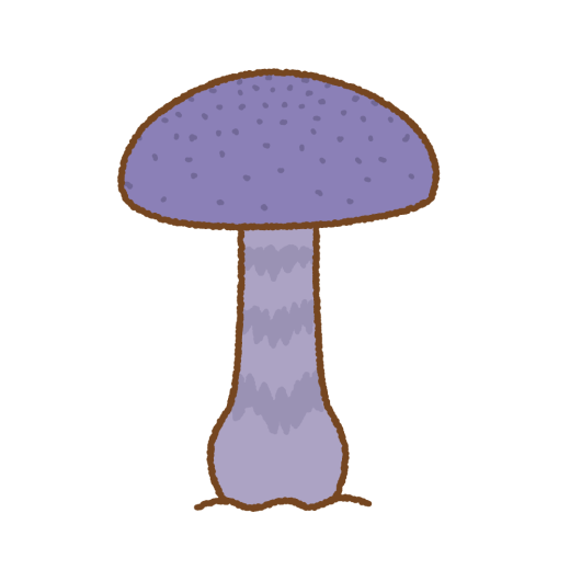 ムラサキフウセンタケのイラスト