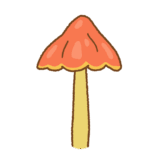 アカヤマタケのフリーイラスト Clip art of blackening-waxcap