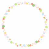 ドットの丸フレーム素材のフリーイラスト Clip art of dot circle frame