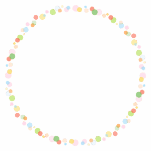 ドットの丸フレーム素材のフリーイラスト Clip art of dot circle frame