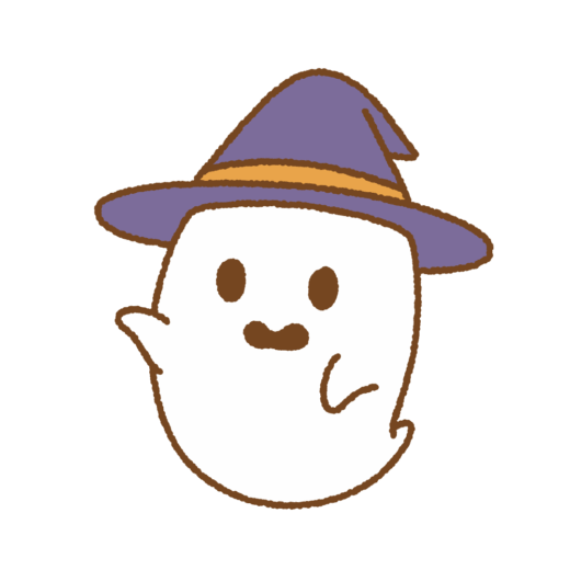 案内するハロウィンおばけのイラスト