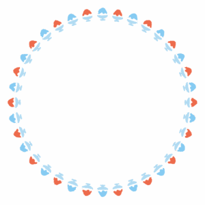 かき氷の丸フレーム素材のフリーイラスト Clip art of kakigori circle frame