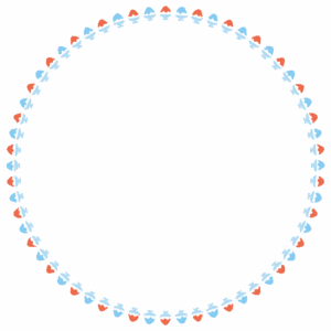 かき氷の丸フレーム素材のフリーイラスト Clip art of kakigori circle frame