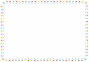 かき氷のフレーム素材のフリーイラスト Clip art of kakigoori paper frame