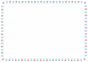 かき氷のフレーム素材のフリーイラスト Clip art of kakigoori paper frame