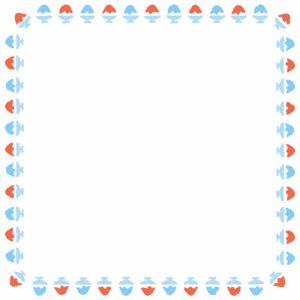 かき氷の正方形フレーム素材のフリーイラスト Clip art of kakigori square frame