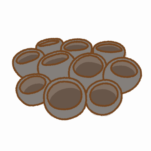 クロチャワンタケのイラスト