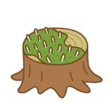 シラウオタケのフリーイラスト Clip art of Multiclavula mucida