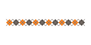 ハロウィンカラーのアーガイル柄のライン素材のフリーイラスト Clip art of hlloween argyle line