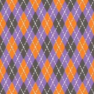 ハロウィンカラーのアーガイル柄のパターン素材のフリーイラスト Clip art of halloween argyle pattern