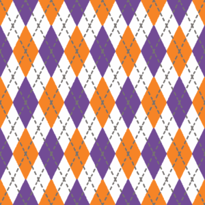 ハロウィンカラーのアーガイル柄のパターン素材のフリーイラスト Clip art of halloween argyle pattern
