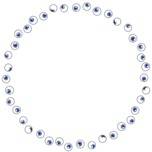 目玉の丸フレーム素材のフリーイラスト Clip art of eyeball circle frame