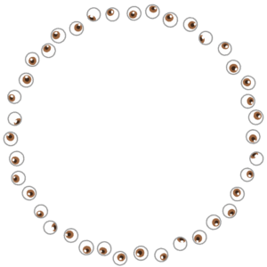 目玉の丸フレーム素材のフリーイラスト Clip art of eyeball circle frame