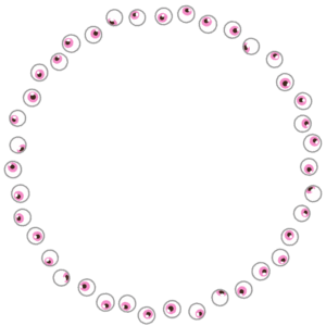 目玉の丸フレーム素材のフリーイラスト Clip art of eyeball circle frame
