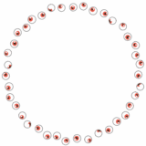 目玉の丸フレーム素材のフリーイラスト Clip art of eyeball circle frame
