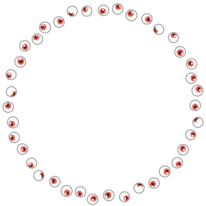 目玉の丸フレーム素材のフリーイラスト Clip art of eyeball circle frame