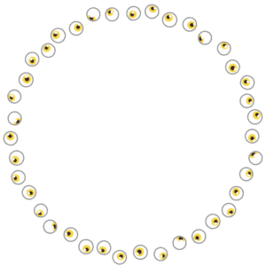 目玉の丸フレーム素材のフリーイラスト Clip art of eyeball circle frame