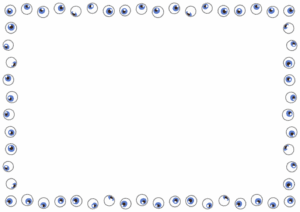 目玉のフレーム素材のフリーイラスト Clip art of eyeball paper frame
