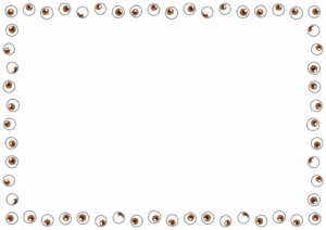目玉のフレーム素材のフリーイラスト Clip art of eyeball paper frame