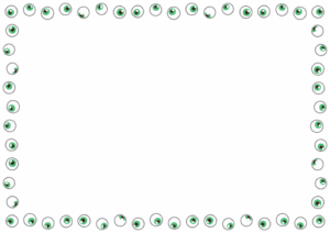 目玉のフレーム素材のフリーイラスト Clip art of eyeball paper frame