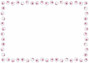 目玉のフレーム素材のフリーイラスト Clip art of eyeball paper frame