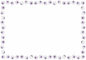 目玉のフレーム素材のフリーイラスト Clip art of eyeball paper frame