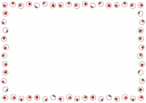 目玉のフレーム素材のフリーイラスト Clip art of eyeball paper frame